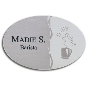 Etched Nickel Silver Oval Name Badge (2 9/16" x 1 11/16)
