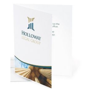 Full Color 5½ Baronial White Gloss or Uncoated Fold Over Card Announcements (1 Sided)