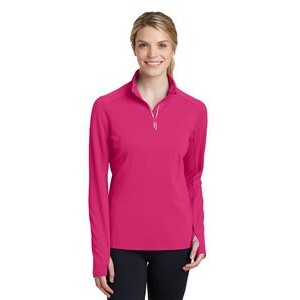 Sport-Tek® Ladies' Sport-Wick® Textured 1/4-Zip Pullover Shirt
