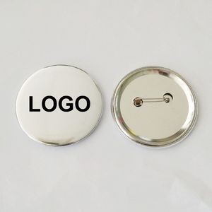 Round Foil silver Tin Plate Lapel Pin Button Emblem Badge