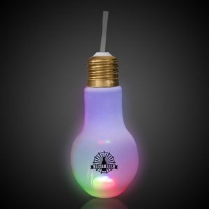 16 Oz. LED Light Bulb Cup w/Straw
