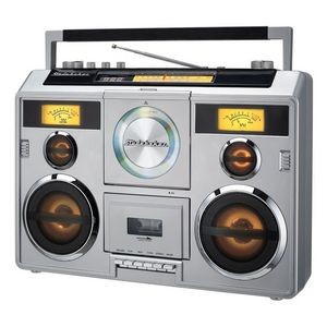 Studebaker Sound Station Portable Bluetooth® CD Player, Radio & Cassette Player (Silver)