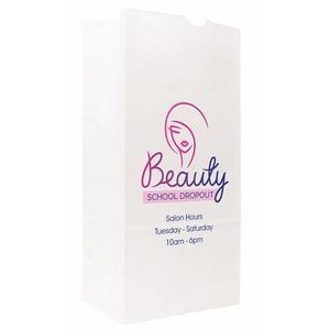 6.25" x 12.5" x 3.8125" Full Color SOS White Paper Bags