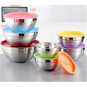 Stainless Steel Mixing Bowls Set of 5 with Airtight Lids for Kitchen 2.5 3 4 5 6.5 QT