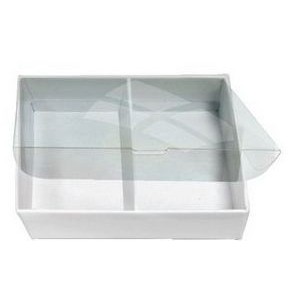 Double Rigid Box for Playing Cards w/ Clear Vinyl Lid ("Poker" format)