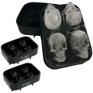 3D Skull Ice Mold Tray In 4 Capacities Silicone Ice Cube Molds for Whiskey Cocktails Beverages