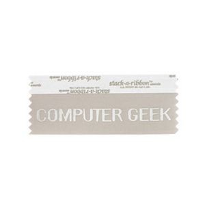 Computer Geek Stk A Rbn Gray Ribbon Silver Imprint