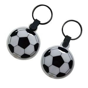 Soccer Ball Shaped PVC Flashlight Keychain