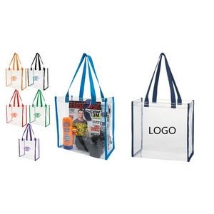 Clear PVC Plastic Tote Bag With Colored Trim
