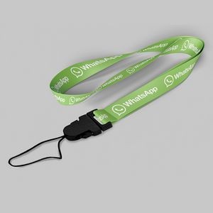 5/8" Lime Green custom lanyard printed with company logo with Cellphone Hook attachment 0.625"