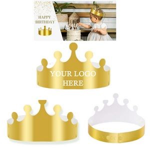 Golden Princess King Paper Crowns?For Birthday Decoration