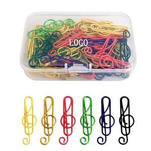 50pcs/box Colorful Metal Music Note Shaped Paper Clips