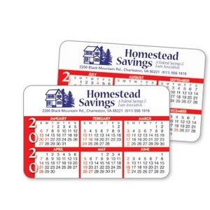 2 Color 6-Month Calendar Custom Wallet Cards