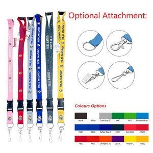 3/4" Dye-Sublimated polyester Lanyard W/ J Hook safety breakaway And Buckle Release
