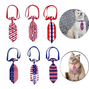 Pets Polyester July 4th Decorative Dog Tie Independence Patriotic Collar Necktie W/Adjustable Buckle