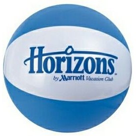 16" Alternating Light Blue and White Inflatable Beach Ball