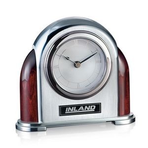 Newtonbrook Clock - Aluminum/Rosewood 5"