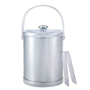5 Quart Double Wall Ice Bucket w/Lid And Ice Tong w/Single Band