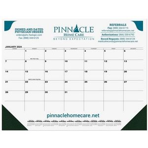 Black 13-Month Calendar Desk Pad w/One Color Imprint (21