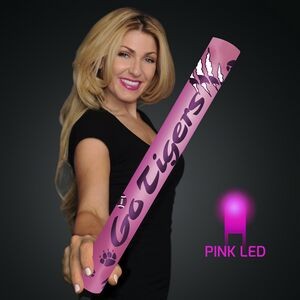 Fully Wrapped 16" Pink LED Foam Cheer Stick - Domestic Imprint