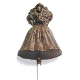 Chocolate Doll w/Fancy Dotted Skirt On A Stick
