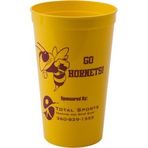 22 oz. Smooth Walled Plastic Stadium Cup with Automated Silkscreen Imprint