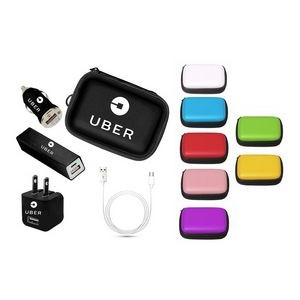 4 in 1 Power Bank Travel Charger Kit - Price Includes imprint on all four pieces
