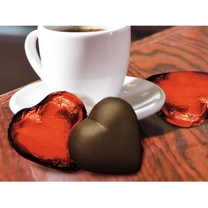 Red-Foiled DARK Chocolate Hearts