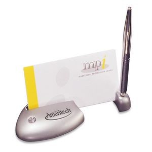 2-in-1 Business Card & Pen Holder with Pen