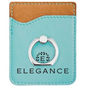 Teal Leatherette Phone Wallet w/Ring
