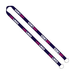 Import Rush 5/8" Dye-Sublimated 2-Ended Lanyard With Dual Sewn Silver Metal Split-Ring