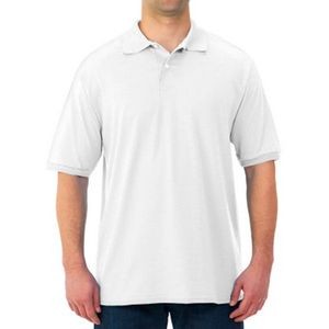 Jerzees Irregular Polo Shirts - White, Large (Case of 12)