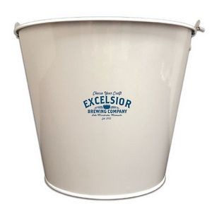 5 QT White Galvanized Bucket w/Metal Handle
