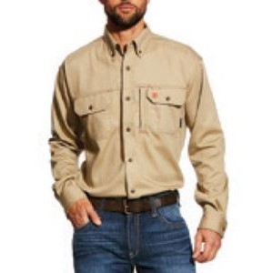 Ariat® FR Solid Men's Khaki Vent Shirt