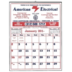 Commercial 12 Sheet Easy-To-Read Calendar-19"x26" (Thru 4/30)