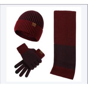 Winter Warmer Knit Hat Scarf Touchscreen Gloves Set
