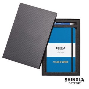 Shinola® HardCover Journal/Clicker Pen - (M) Cobalt Blue