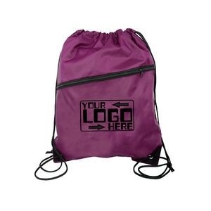 210D Drawstring/Cinch Bag with One Color Logo