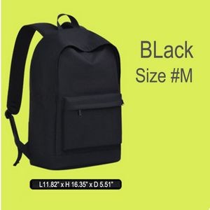 Size M Black Backpack Simple School Bag Middle School Backpack