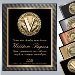 Piano Carbon Fiber Finish Plaque w/Choice of Double Plate and Medallion (12" x 15")