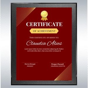 Piano Carbon Fiber Finish Plaque w/Choice of Double Plate (9" x 12")