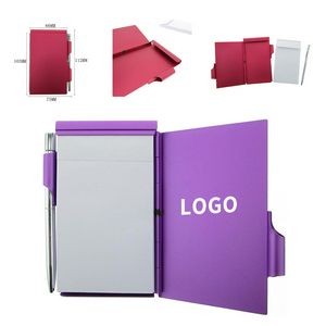 Metal Pocket Notebook with Pen and Refillable Paper