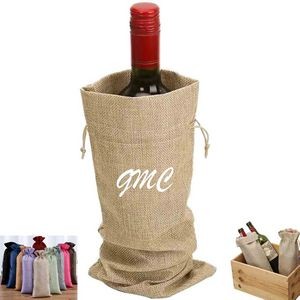 Burlap Drawstrings Wine Bottle Bags