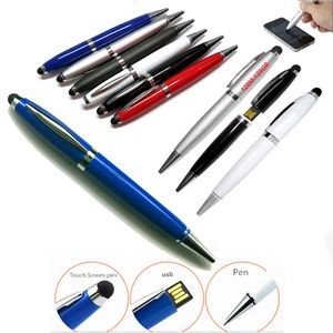 Metal Touch USB Pen - Three-in-One Function