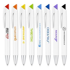 Plastic Glittering Stratus White Barrel Ballpoint Pen