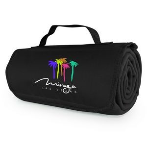 Fleece Roll Up Blanket With Front Pocket And Handle