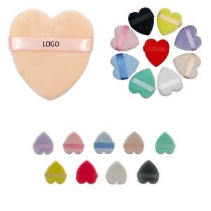 Heart Powder Puff For Face With Cotton Ribbon