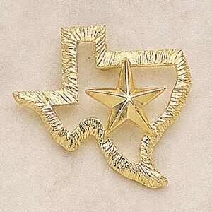 Star of Texas in Map Marken Design Cast Lapel Pin (Up to 1 1/2")