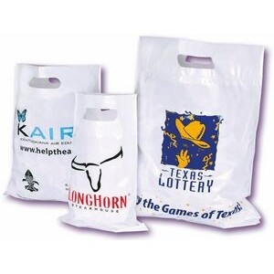 Fold Over Reinforced Die Cut Bags 9"x13" - 1 Color