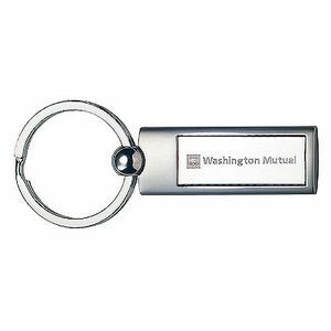 2 Tone Rounded Rectangle Metal Keyring